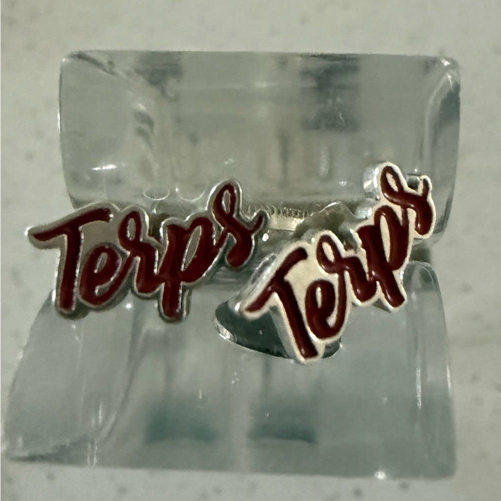 Red 'Terps' Earrings University of Maryland